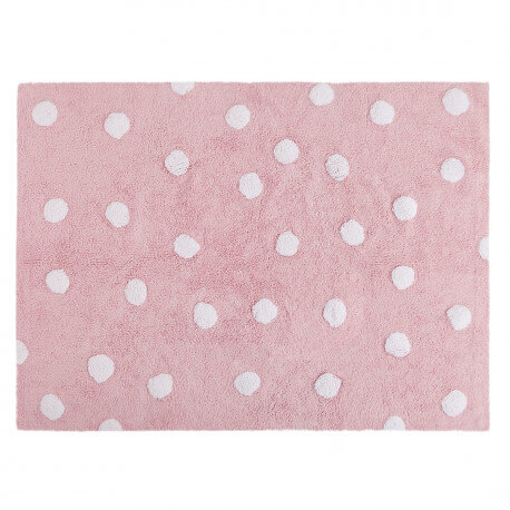 Tapis reversible en coton rose pour enfant Topos Lorena Canals