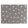 Tapis rectangulaire en coton bleu enfant Topos Lorena Canals