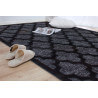 Tapis en polypropylène brillant noir baroque Melyna