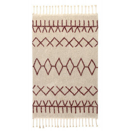 Tapis beige lavable en machine fait main Bereber Burgundy Lorena Canals