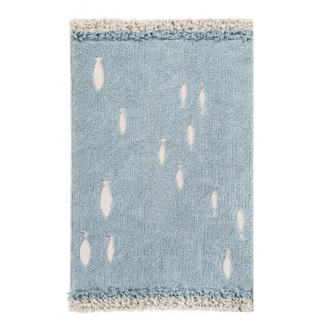 Tapis enfant bleu océan lavable en machine Ocean Shore Lorena Canals