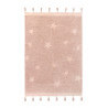 Tapis enfant rose fait main en coton Hippy Stars Lorena Canals