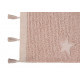 Tapis enfant rose fait main en coton Hippy Stars Lorena Canals