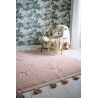 Tapis enfant rose fait main en coton Hippy Stars Lorena Canals