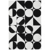 Tapis géométrique noir et blanc rectangle design Metrix