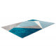 Tapis géométrique pour salon bleu océan moderne Viki
