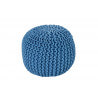 Pouf tricot en coton fait main bleu jeans Ulysse