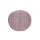 Pouf tricot en coton fait main rose Ulysse