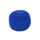 Pouf tricot en coton fait main bleu royal Ulysse