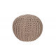 Pouf tricot en coton fait main taupe Ulysse