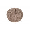 Pouf tricot en coton fait main taupe Ulysse