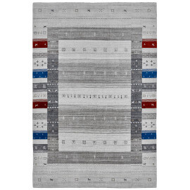 Tapis ethnique multicolore viscose et laine intérieur Urso