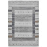 Tapis ethnique taupe viscose et laine intérieur Urso