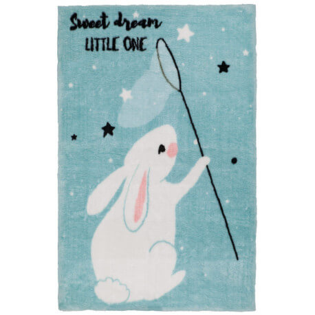 Tapis pour enfant multicolore en polyester doux Bunny