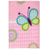 Tapis pour chambre de fille doux multicolore Butterfly