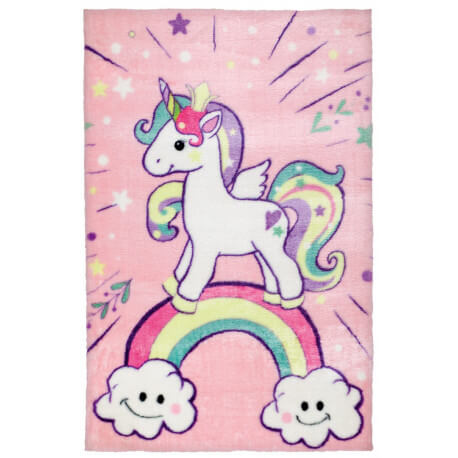 Tapis doux pour fille multicolore Licorne