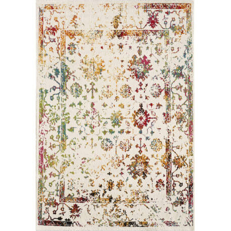 Tapis de salon blanc coloré vintage Sibérie