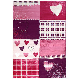 Tapis pour fille pourpre en polypropylène Coeur