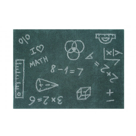 Tapis enfant lavable en machine vert I Love Math Lorena Canals