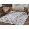 Tapis géométrique blanc rectangle Ivo