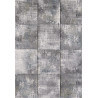 Tapis géométrique rayé intérieur gris Coza