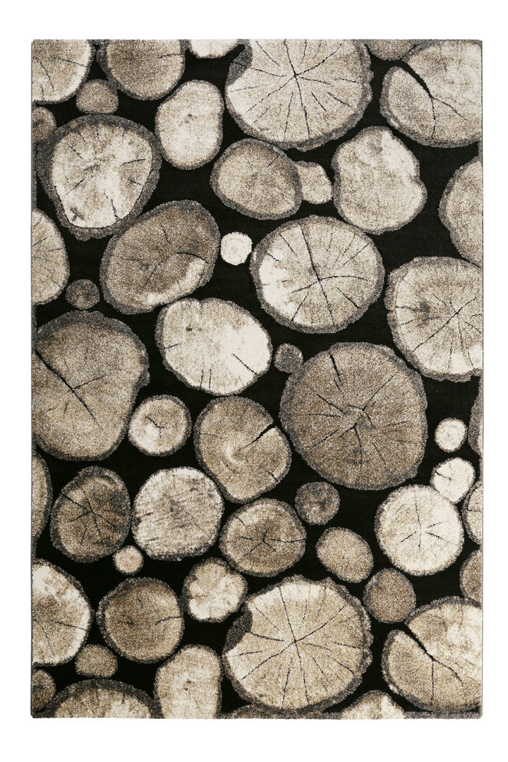 Tapis effet bois noir design Logs Wecon Home