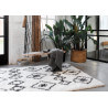 Tapis à longues mèches ethnique blanc et anthracite Ayachi Wecon Home