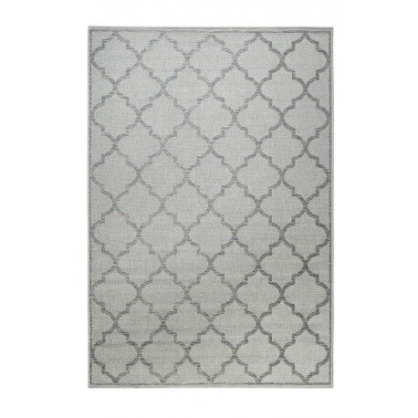 Tapis extérieur et intérieur plat argenté et gris Gleamy Outdoor Wecon Home