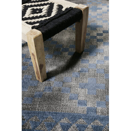 Tapis scandinave géométrique gris et bleu Pleasure 2.0 Wecon Home