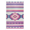 Tapis kilim rose à courtes mèches Turpan