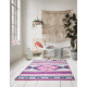 Tapis kilim rose à courtes mèches Turpan