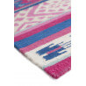 Tapis kilim rose à courtes mèches Turpan