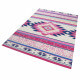 Tapis kilim rose à courtes mèches Turpan