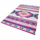 Tapis kilim rose à courtes mèches Turpan