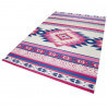 Tapis kilim rose à courtes mèches Turpan