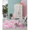 Tapis rose kilim pour salon Pink Mellow