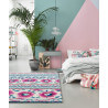 Tapis floral en laine multicolore Pink Poppy