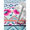 Tapis floral en laine multicolore Pink Poppy