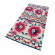 Tapis floral en laine multicolore Pink Poppy