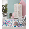 Tapis en laine bleu marine floral Kaleidoscopes