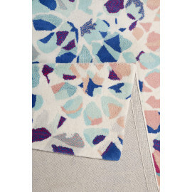 Tapis en laine bleu marine floral Kaleidoscopes