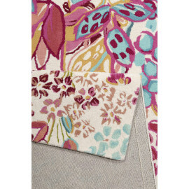 Tapis multicolore en laine floral Splash Bouquet