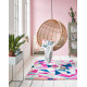 Tapis graphique multicolore en laine Triangulum