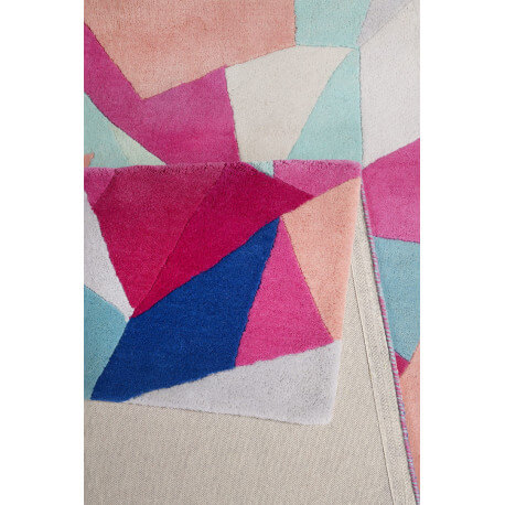 Tapis graphique multicolore en laine Triangulum