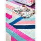 Tapis multicolore graphique en laine Linear