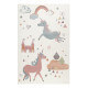 Tapis enfant blanc en polypropylène Sunny Unicorn