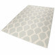 Tapis beige et bleu en laine plat design Rainns Kelim