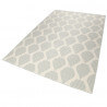 Tapis beige et bleu en laine plat design Rainns Kelim