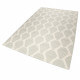 Tapis beige et gris en laine plat design Rainns Kelim