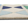 Tapis bleu géométrique en laine de N-Z Mahan Esprit Home